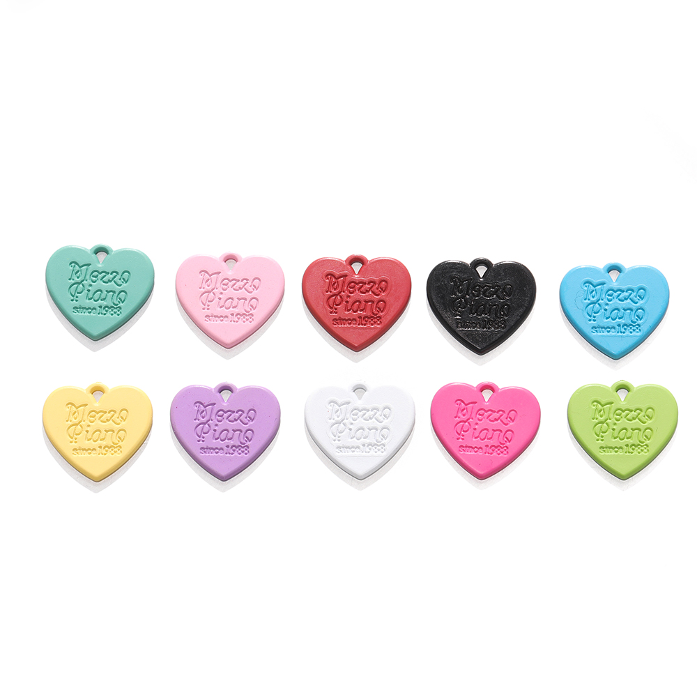 Phone Accessories Hanging - 10Pcs Candy Colored Acrylic Engraved Love