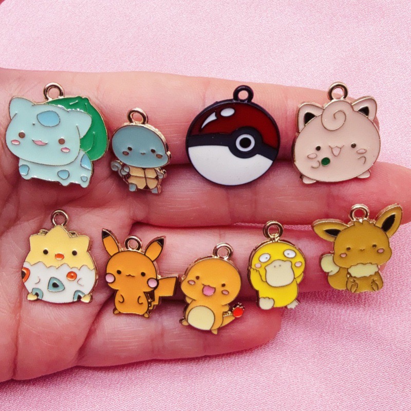 Phone Accessories - 10pcs Cartoon Drip Oil Jewelry Accessories