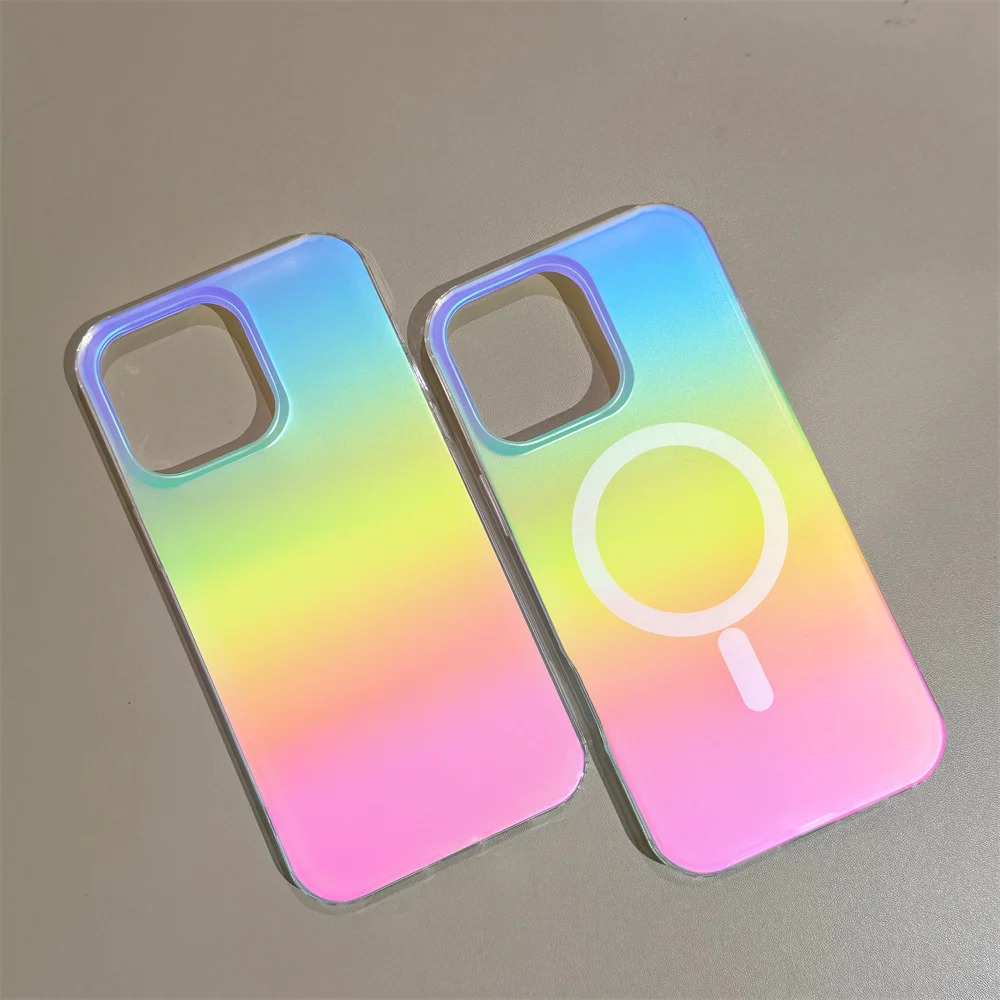 Phone Accessories And Cases - Frosted Laser Gradient Rainbow Case for