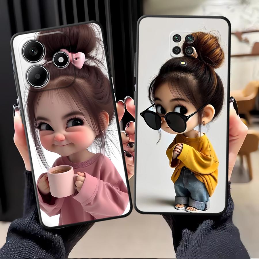 Phone Accessories For Girls - Cartoon Girl Pattern Funda Phone Cover