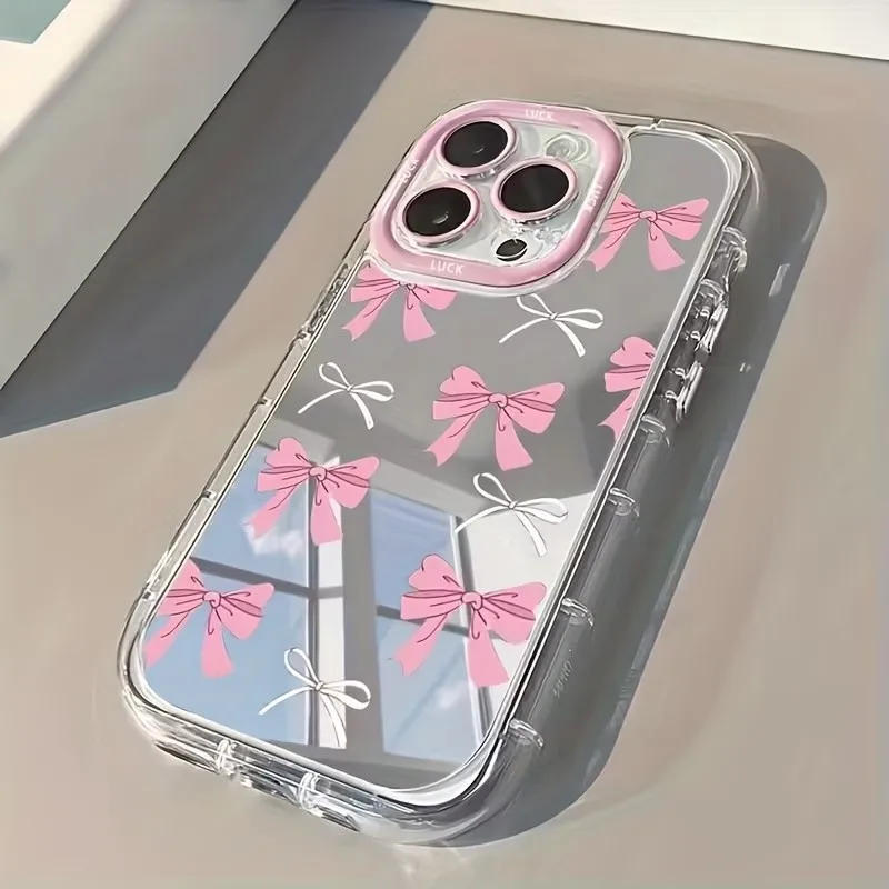Phone Accessories For Girls - Simple Blue Pink Bow Girl Cute