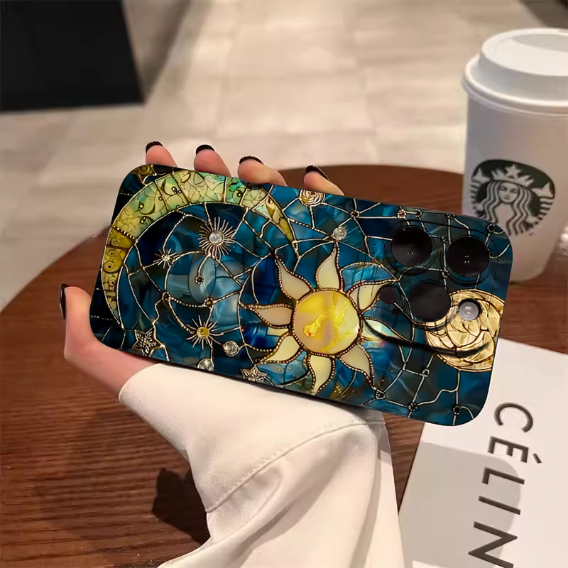 Phone Accessories Aesthetic - Aesthetic Sun Moon Print Phone Case