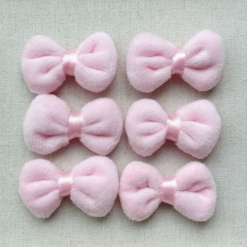 Phone Accessories Wholesale In China - 10pcs Pink Plush Bow Fabric Suede