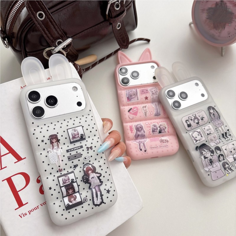 Phone Accessories For Girls - Japanese Y2K Cute Bunny Ear Phone