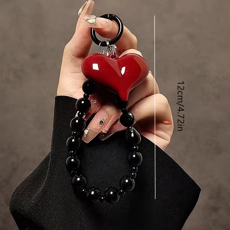 1Pieces Red large heart black  - Phone Accessories Hanging 评论和价格