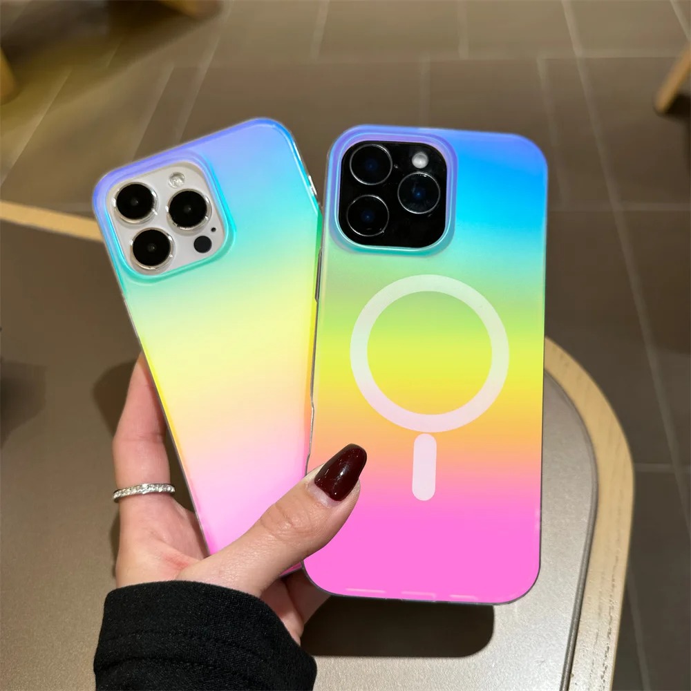 Frosted Laser Gradient Rainbow - Phone Accessories And Cases 评论和价格