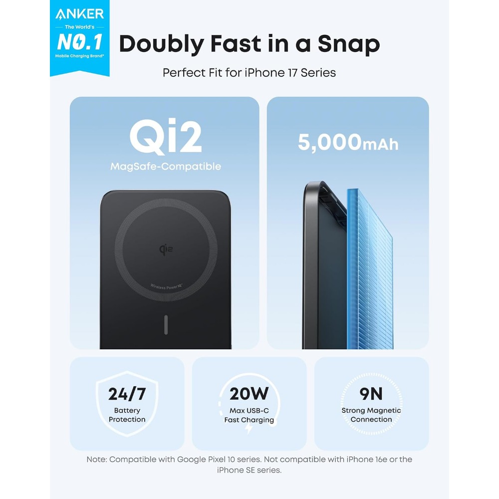 5000mAh Ultra-Slim Magnetic Qi - Power Bank Slim 评论和价格