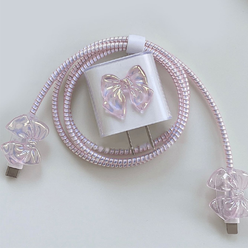 3D Pink Bow Cable Charger Prot - Phone Accessories Aesthetic 评论和价格