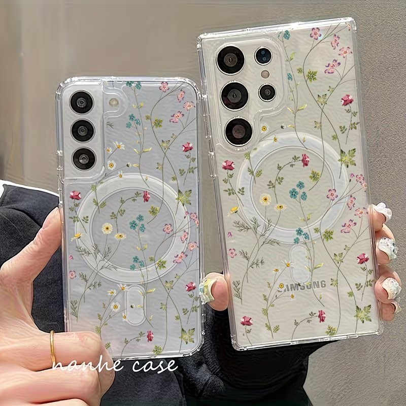 Floral Pattern Magnetic Phone  - Phone Accessories And Cases 评论和价格