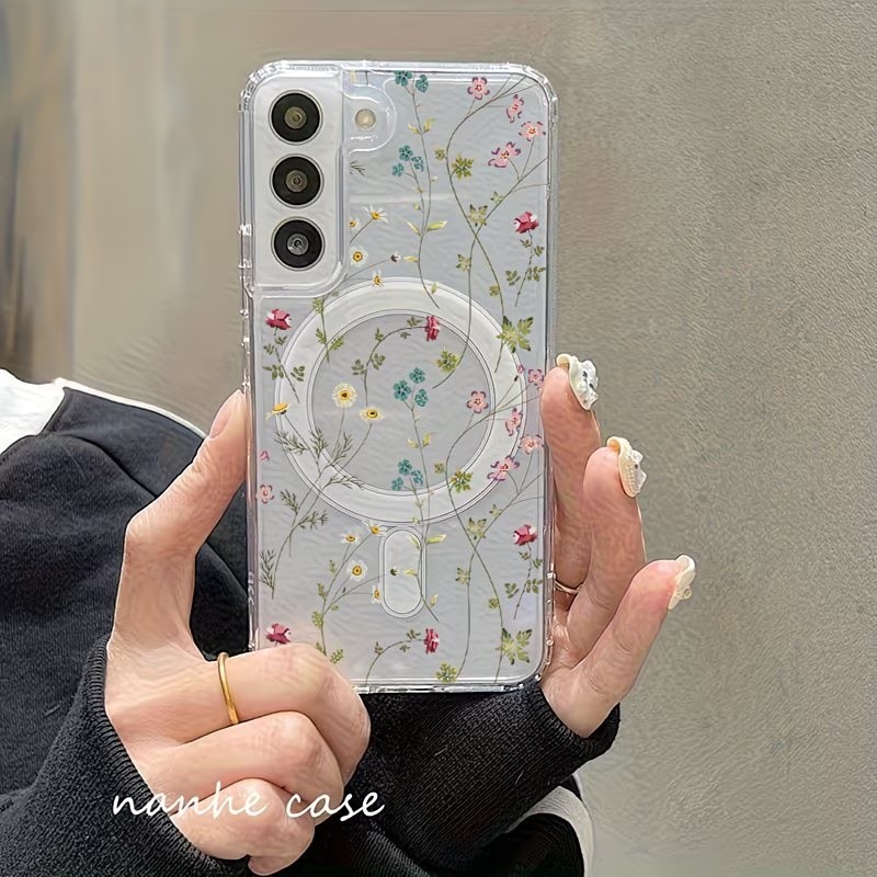 Floral Pattern Magnetic Phone  - Phone Accessories And Cases 评论和价格